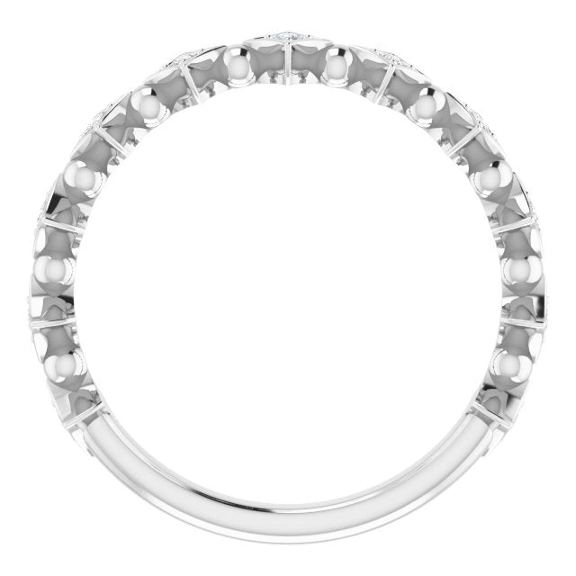 Platinum 1/10 CTW Natural Diamond Stackable Ring