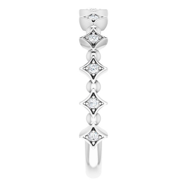 Platinum 1/10 CTW Natural Diamond Stackable Ring