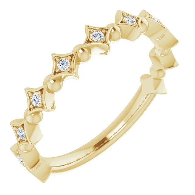 14K Yellow Gold 1/10 CTW Natural Diamond Stackable Ring - Elegant and Versatile