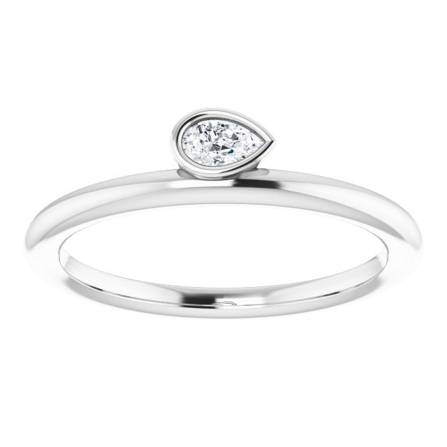 Sterling Silver 1/10 CT Natural Diamond Stackable Ring