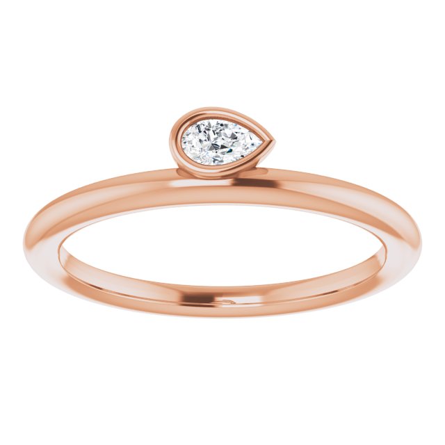 14K Rose 1/10 CT Natural Diamond Stackable Ring