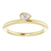 14K Yellow 1/10 CT Natural Diamond Stackable Ring