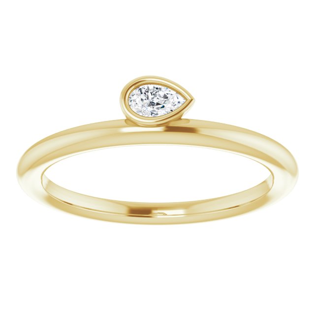 14K Yellow 1/10 CT Natural Diamond Stackable Ring