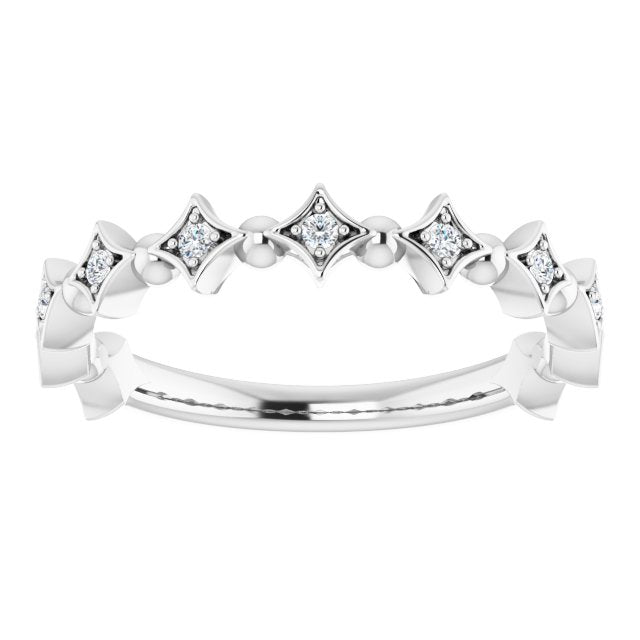 Platinum 1/10 CTW Natural Diamond Stackable Ring