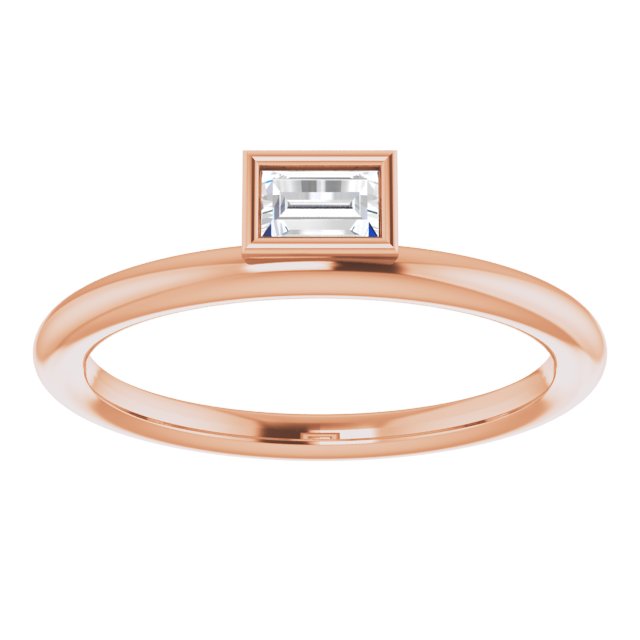 14K Rose 1/6 CT Natural Diamond Stackable Ring