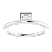 14K White 1/6 CT Natural Diamond Stackable Ring