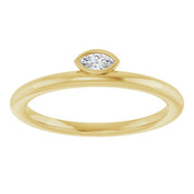 14K Yellow .07 CT Natural Diamond Stackable Ring