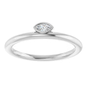 Platinum .07 CT Natural Diamond Stackable Ring