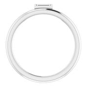 14K White 1/6 CT Natural Diamond Stackable Ring