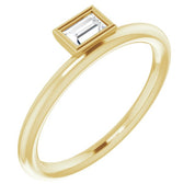 14K Yellow 1/6 CT Natural Diamond Stackable Ring