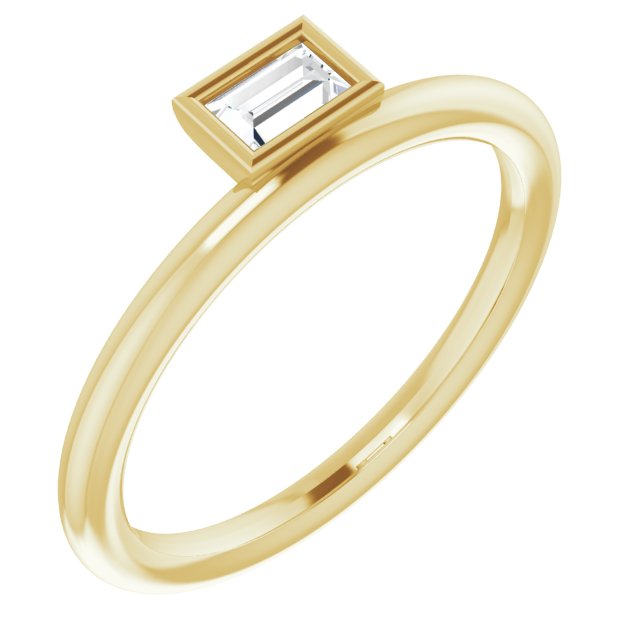 14K Yellow 1/6 CT Natural Diamond Stackable Ring