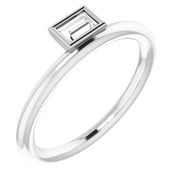 Platinum 1/6 CT Natural Diamond Stackable Ring