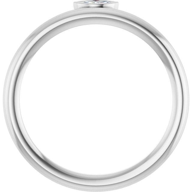 Sterling Silver .07 CT Natural Diamond Stackable Ring