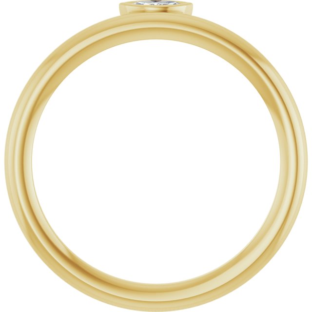 14K Yellow .07 CT Natural Diamond Stackable Ring