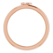 14K Rose 1/10 CT Natural Diamond Stackable Ring