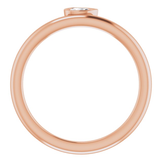 14K Rose 1/10 CT Natural Diamond Stackable Ring