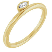 14K Yellow .07 CT Natural Diamond Stackable Ring