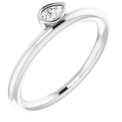 Sterling Silver 1/10 CT Natural Diamond Stackable Ring