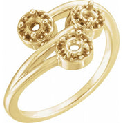 14K Yellow 3/8 CTW Natural Diamond Three-Stone Ring