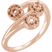 14K Rose 3/8 CTW Natural Diamond Three-Stone Ring