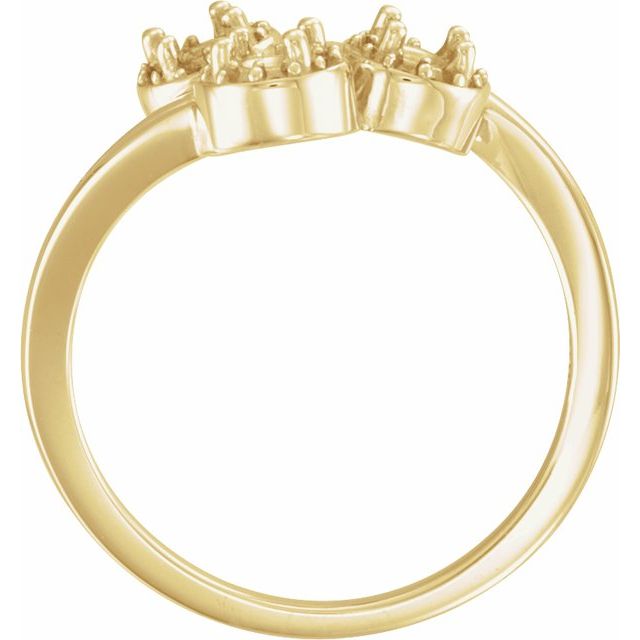 14K Yellow 3/8 CTW Natural Diamond Three-Stone Ring