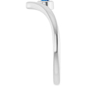 Sterling Silver Lab-Grown Blue Sapphire Bezel-Set V Ring