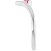 14K White Lab-Grown Ruby Bezel-Set V Ring