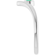 Sterling Silver Lab-Grown Emerald Bezel-Set V Ring