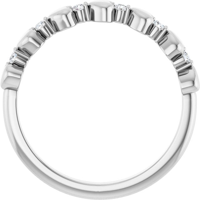 Sterling Silver .08 CTW Natural Diamond Heart Stackable Ring