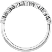 Platinum .08 CTW Natural Diamond Heart Stackable Ring