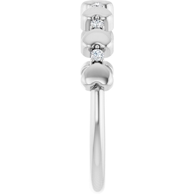 Sterling Silver .08 CTW Natural Diamond Heart Stackable Ring