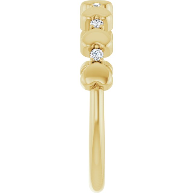 14K Yellow .08 CTW Natural Diamond Heart Stackable Ring