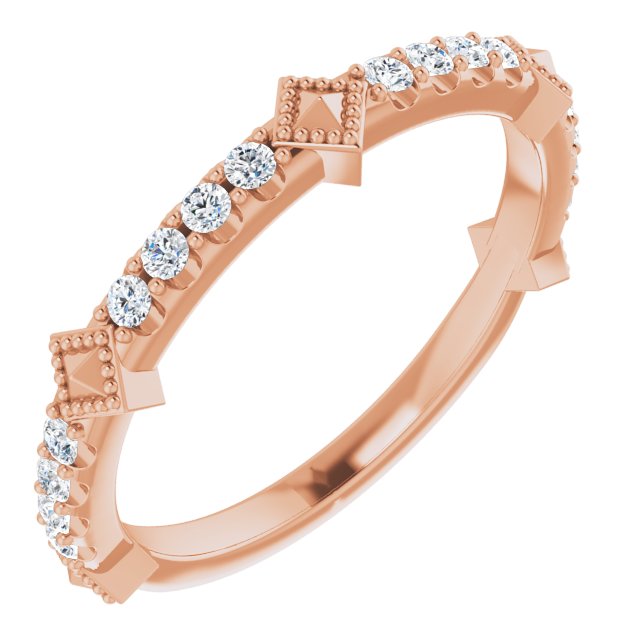 14K Rose 1/4 CTW Natural Diamond Stackable Ring - Stylish and Elegant