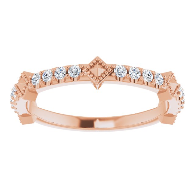 14K Rose 1/4 CTW Natural Diamond Stackable Ring - Stylish and Elegant