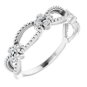 Platinum .06 CTW Natural Diamond Stackable Bead Ring - Elegant Jewelry by Brand