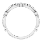 Platinum .06 CTW Natural Diamond Stackable Bead Ring - Elegant Jewelry by Brand