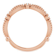 14K Rose Gold .06 CTW Natural Diamond Stackable Bead Ring - Perfect for Layering