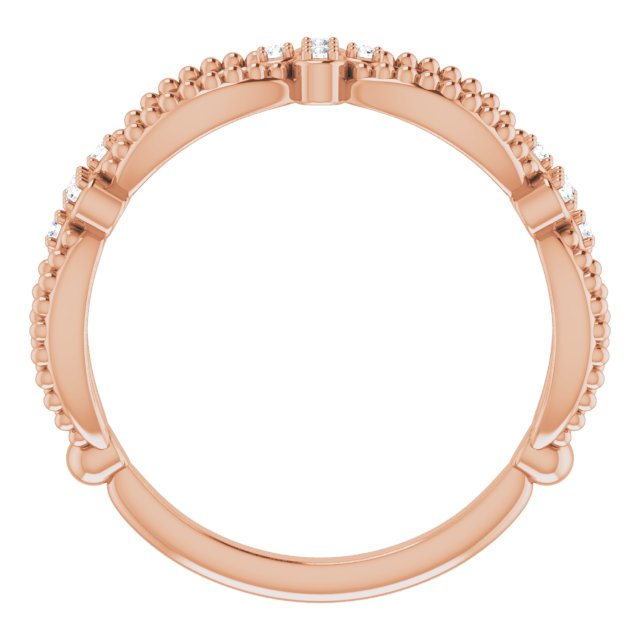 14K Rose Gold .06 CTW Natural Diamond Stackable Bead Ring - Perfect for Layering