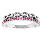 Natural Infinity-Inspired Natural Gemstone Stackable Ring in 14K Gold, Silver, and Platinum