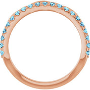 Natural Infinity-Inspired Natural Gemstone Stackable Ring in 14K Gold, Silver, and Platinum