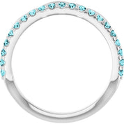 Natural Infinity-Inspired Natural Gemstone Stackable Ring in 14K Gold, Silver, and Platinum