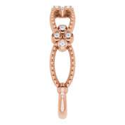 14K Rose Gold .06 CTW Natural Diamond Stackable Bead Ring - Perfect for Layering