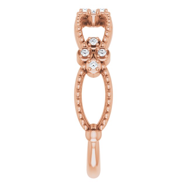 14K Rose Gold .06 CTW Natural Diamond Stackable Bead Ring - Perfect for Layering