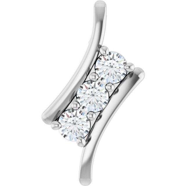14K White Lab Grown Diamond Pendant - 1/3 CTW by LG6000