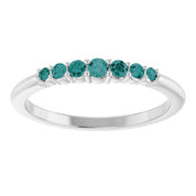 14K White Natural Alexandrite Stackable Ring - 72022:601:P