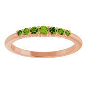14K Rose Natural Peridot Stackable Ring