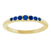 14K Yellow Natural Blue Sapphire Stackable Ring