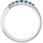 14K White Natural Alexandrite Stackable Ring - 72022:601:P