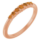 14K Rose Natural Citrine Stackable Ring