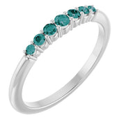 14K White Natural Alexandrite Stackable Ring - 72022:601:P